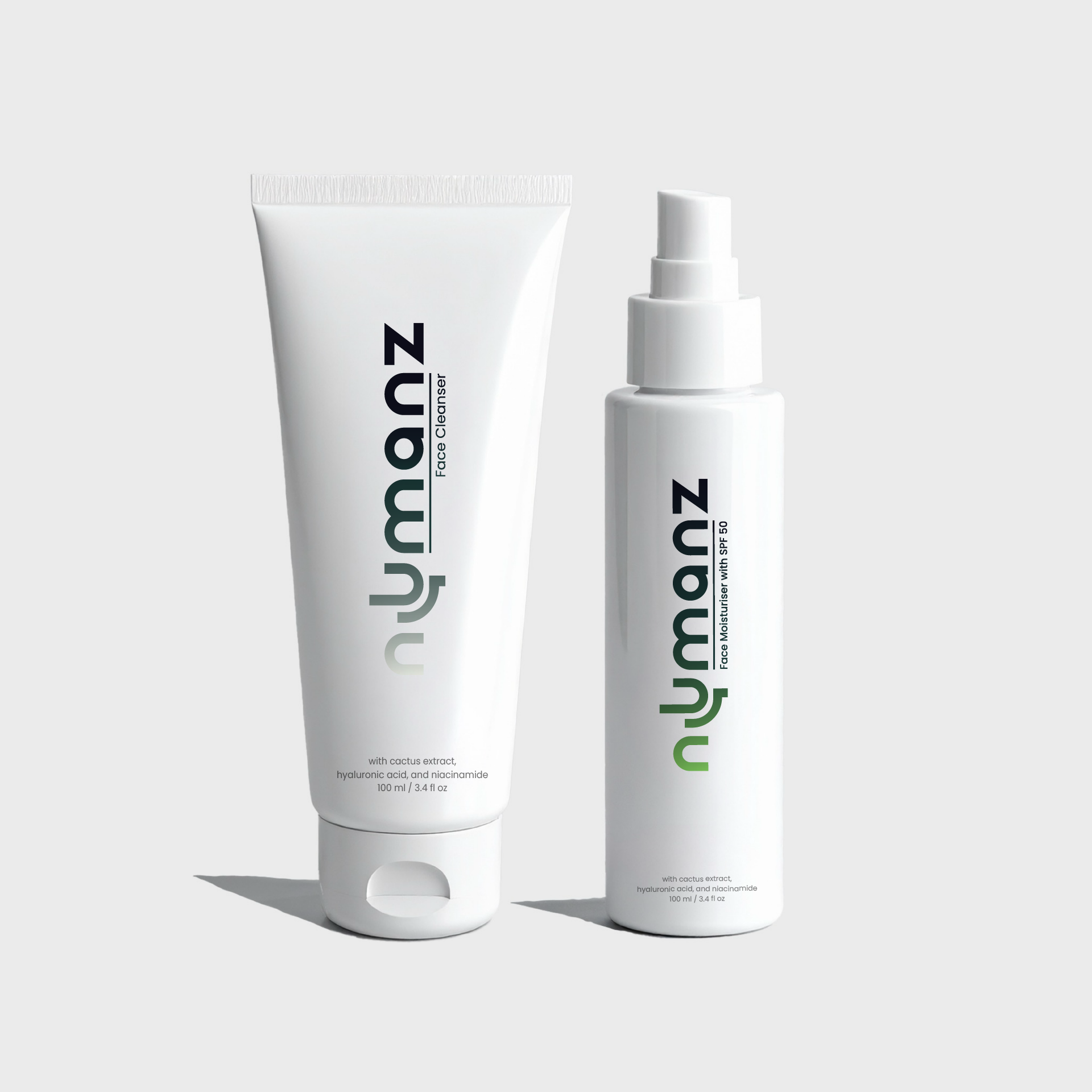 Numanz Morning Skincare Routine for men with Face Cleanser and SPF 50 Moisturiser spray