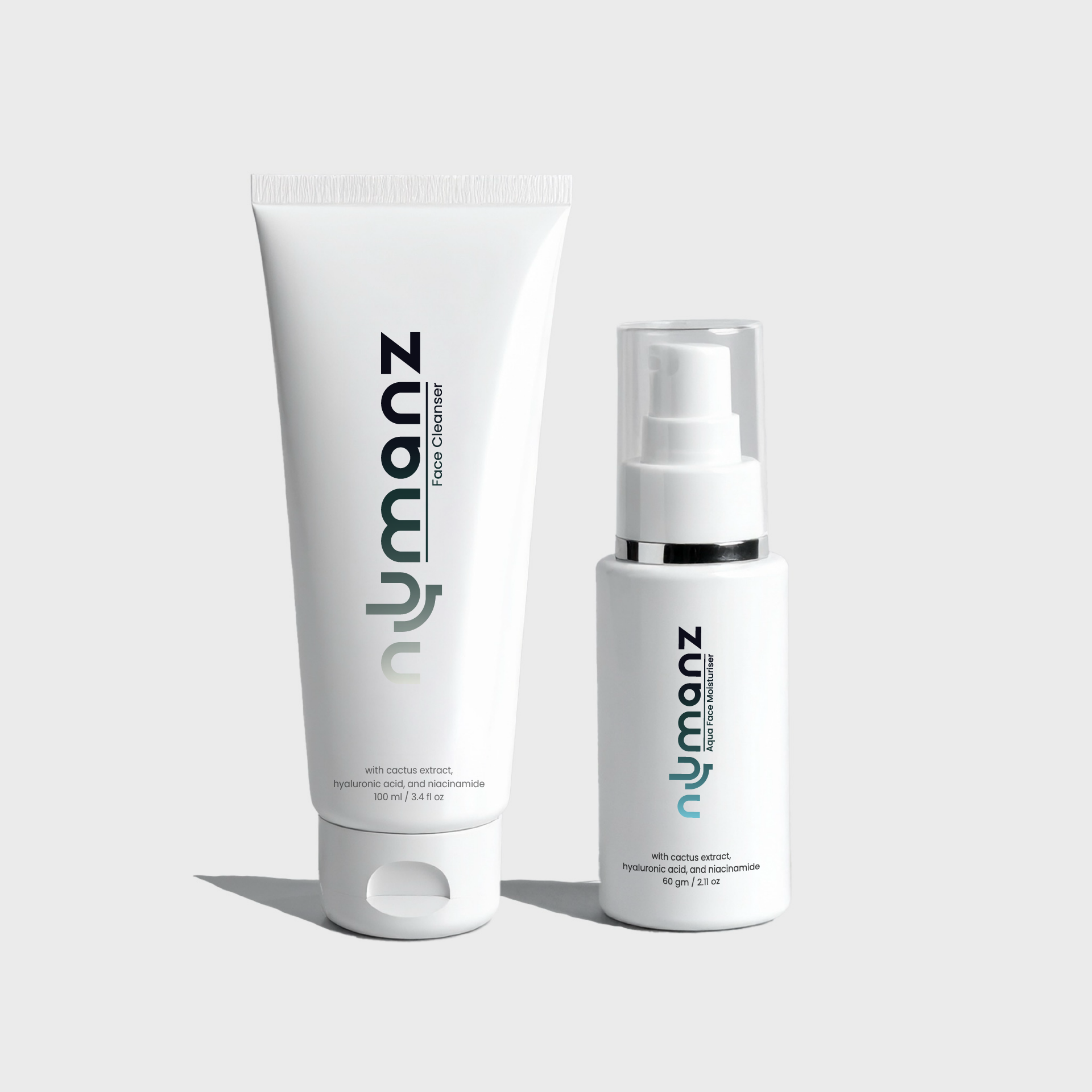 Numanz Night Skincare Routine Bundle with Face Cleanser and Night Gel Moisturiser for men