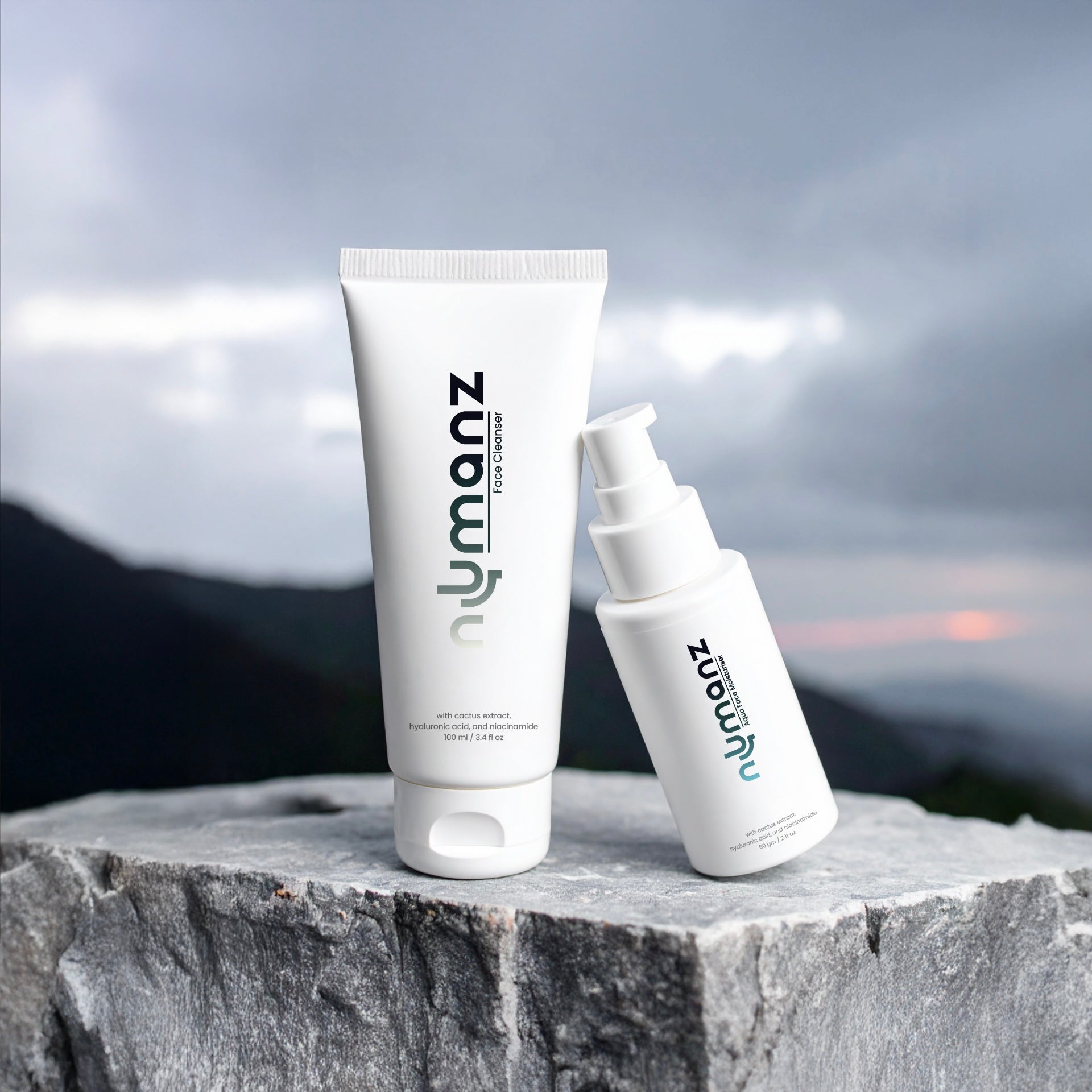 Numanz Night Skincare Routine for men with Face Cleanser and Night Gel Moisturiser, evening skincare for Indian men
