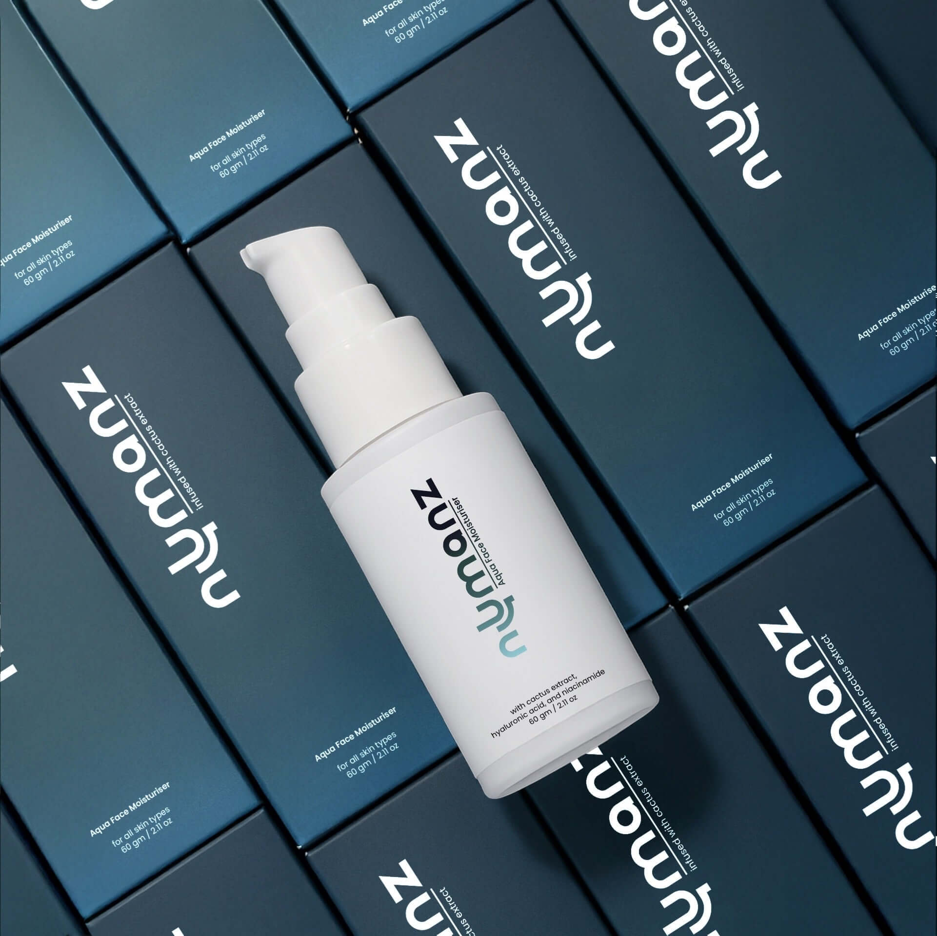 Numanz Night Gel Moisturiser night gel with product boxes, overnight hydration