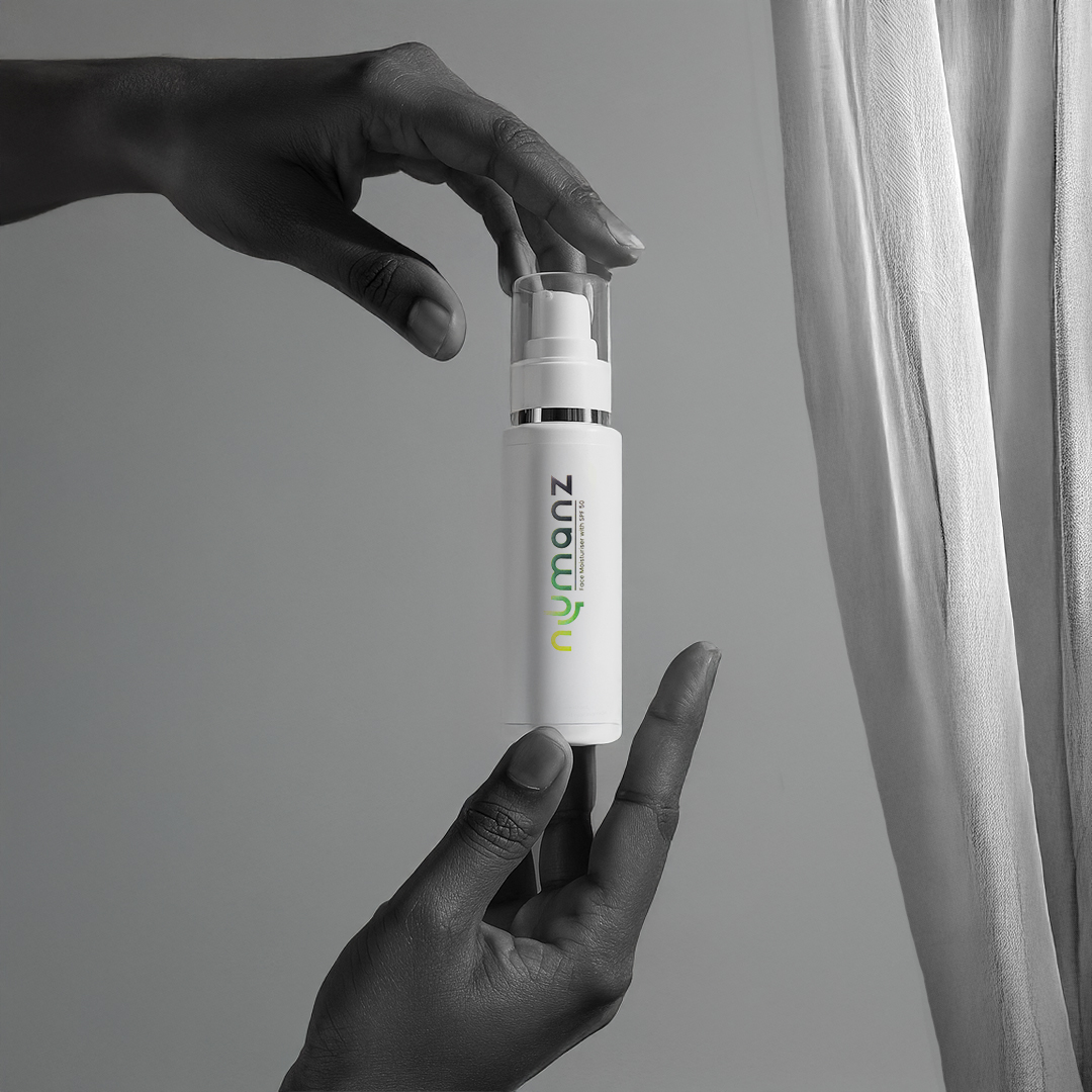 Numanz SPF 50 face moisturiser spray for men with cactus extract, providing hydration and sun protection for Indian skin.