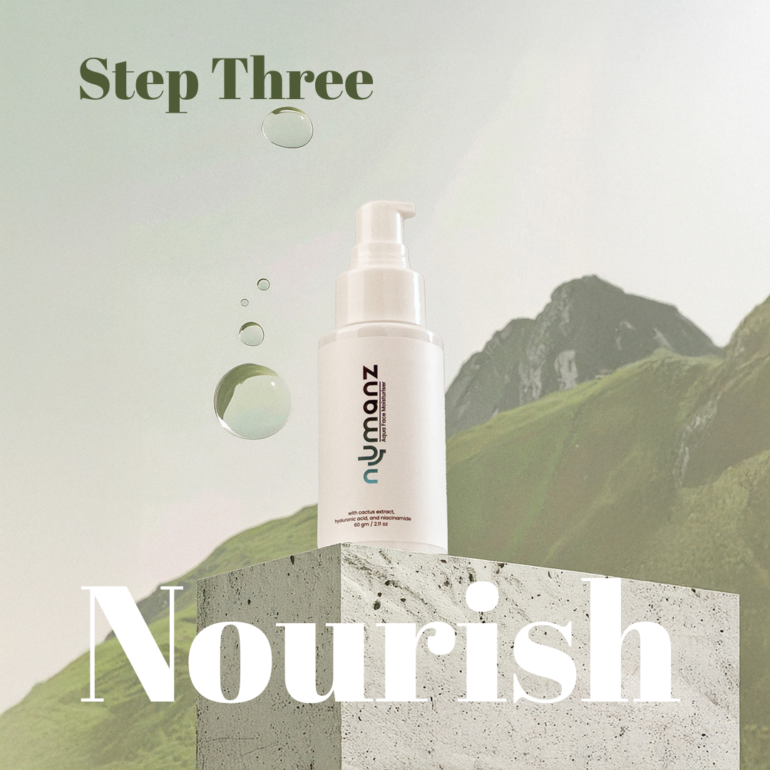 Numanz night moisturiser with cactus extract and niacinamide, formulated to nourish and repair Indian men’s skin overnight.